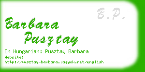 barbara pusztay business card